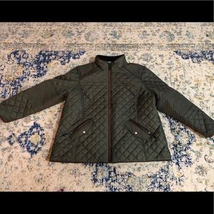 Forest Green Quilted Riding Jacket.